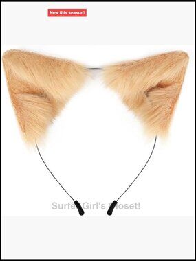 Faux Fur Cat Fox Ears Headband Halloween Cosplay Fancy Dress Party